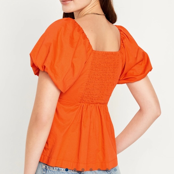 NWT OLD NAVY Waist-Defined V-Neck  Top Color: Warm Sunset - Picture 2 of 9